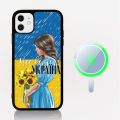 Ukraine Flag Ukrainian girl Phone Case Magesafe Magnetic Wireless Charge Case For iPhone 11 12 13 14 15 Pro Max Plus Mini. 