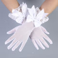 Short Ladies Cosplay Accessories Weddings Wrist Gloves Bride Mittens Mesh Gloves Lace Gloves Large Bownot. 