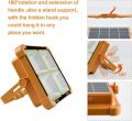 100W Portable Solar Flood Light 10000LM with 12500mAh Battery, USB Rechargeable LED Work Lamp, 5 Lighting Modes, Waterproof IP66 for Construction, Camping & Emergency Use. 
