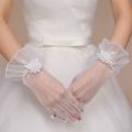 1 Pair New Fashion Party Dress Evening Prom Decor Cycling Driving Mittens Lace Gloves Wedding Bridal Gloves Bridal Gown Mittens. 