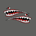 Shark Waterproof Sticker For Bike 2 Pcs- 16.5 x 3.5 Inch. 