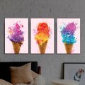 Discounts Ice Cream Canvas Art Poster Colorful Icecream Canvas Painting Wall Art Picture Prints Home Decor Dining Room Bar Wall Decoration. 