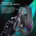 AULA F805 Wired Gaming Mouse with Side Buttons, 6400 DPI, RGB Backlit USB Computer Mice (Black). 