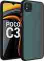 Poco C3 Luxurious Back Cover With Camera Protection Smoke Transparent Shock Proof Phone Back Cover Case. 