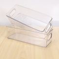 Kqueebee 2 Pcs Refrigerator Organizer Bins, Clear Stackable Plastic Food Storage Rack with Handles for Pantry, Kitchen. 