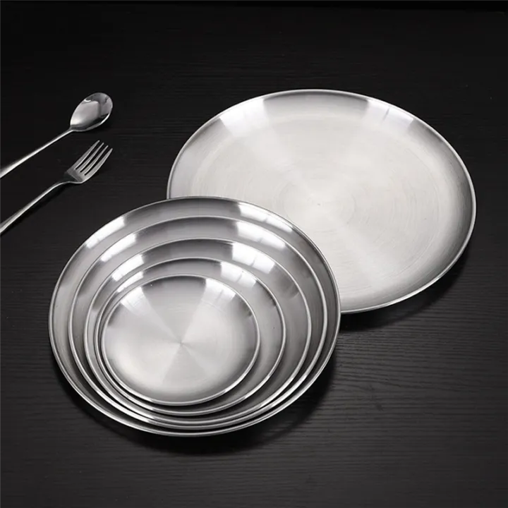 Stainless%20Steel%20Bone%20Spitting%20Dish%20Silver%20Shallow%20Tray%20Metal%20Dining%20Disc%20Round%20Plate%20Dessert%20Tableware%20-%20Image%203