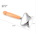 Stainless Steel Dumpling Wrapper Dough Cutter Circle Roller Mold Making Tool With Wooden Handle. 
