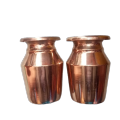 Copper Kalash Ghada Pot, Puja Wedding Purpose Temple, Home and Perfect for Gift.Capacity 500 ML, Pure Copper Vessel Lota Kalash, (Size : Height 5 Inch x Top Diameter 3.2 Inch) Set of 2pcs. 