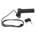 Durable Waterproof Electric Bike Throttle Grip with 2 Keys Twist Handlebar Full Twist Throttle 3-Pin Connector Speed Controller Grip Electric Scooter. 