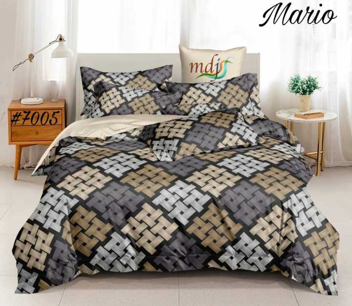 King Size Multicolor- Diamond Crisscross Bed Sheet