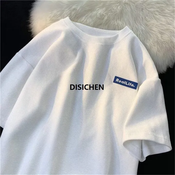 DISICHEN%20Fashion%20Waffle%20T-shirts%20For%20Men%20Basic%20Tee%20Casual%20T%20shirt%20Oversized%20Tops%202023%20Quality%20Unisex%20Short%20Tshirts%20Tees%20Men%20Clothing%20Luxury%20-%20Image%203