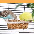 Sturdy Plastic Bird Food Box Transparent Feeding Supplies Indoor Bird Feeder Bird Water Tank Box Cage. 