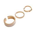 CARAT Commute Copper Jewelry 3 Pcs Women Ring Set Irregular Hollow Chain Adjustable Knuckle Ring Jewelry Gift Knuckle Ring Set. 