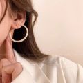 【New Arrivals】Japanese and Korean Style Susu Ring Large Earrings Ring Women's 2024 New Style Ear Stud Earrings Hong Kong-style Summer Color Ear Ring. 