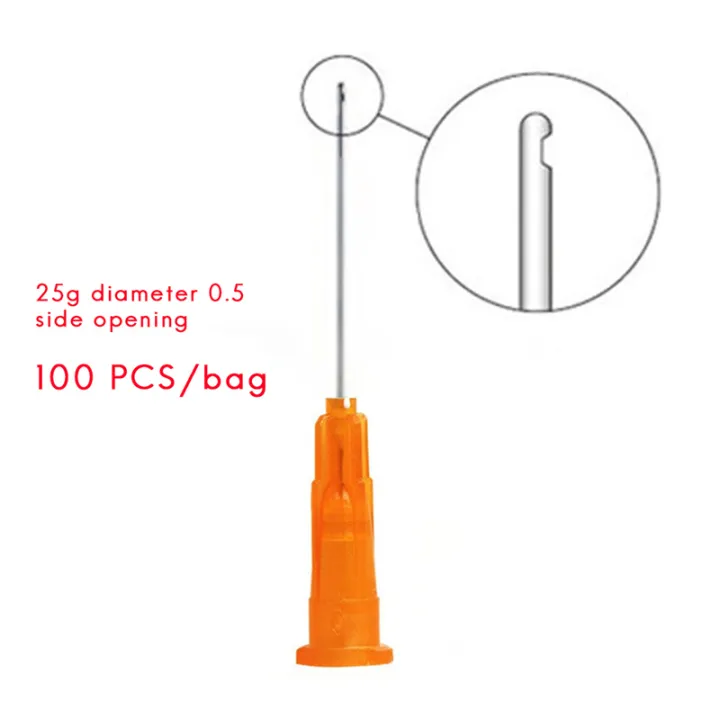 100%20Pack%2025Ga%205/8%20Inch%20Injection%20Needle%20with%20Cap%20Orange%20Stainless%20Steel%20for%20Animal,%20Pet,%20Poultry%20and%20Industrial%20Dispensing%20Needle%20Accessories%20-%20Image%204