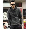 New Men's Black Hoodie Long Sleeve Comfortable Cotton Pullover Streetwear Casual Fashion Sweatshirt for Men. 