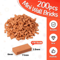 400 Pieces Mini Bricks for Landscaping Miniature Bricks Brick Wall Small Bricks for Garden Parts,1/35 Scale. 
