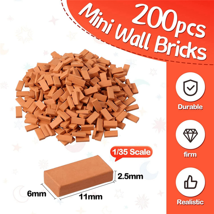 400%20Pieces%20Mini%20Bricks%20for%20Landscaping%20Miniature%20Bricks%20Brick%20Wall%20Small%20Bricks%20for%20Garden%20Parts,1/35%20Scale%20-%20Image%204