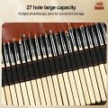 New 25 Holes Nail Art Tool Storage Foldable Large Capacity Light Therapy Pen Storage Leather Canvas Nail Art Pen Storage Box. 