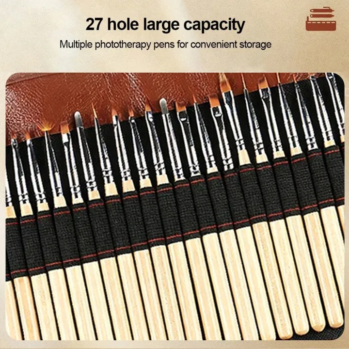 New%2025%20Holes%20Nail%20Art%20Tool%20Storage%20Foldable%20Large%20Capacity%20Light%20Therapy%20Pen%20Storage%20Leather%20Canvas%20Nail%20Art%20Pen%20Storage%20Box%20-%20Image%205