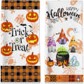 Microfiber Halloween Pumpkin Green Elf Printed Kitchen Absorbent Hand Face Towel. 
