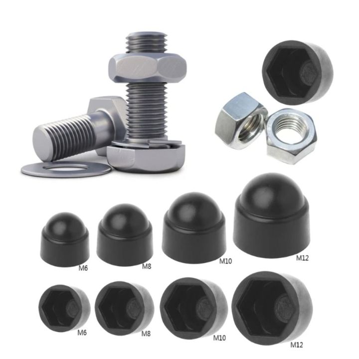 AYLIFU M8 Plastic Acorn Nut Cover – 25-Pack Black Hexagonal Dome Caps For Exposed Screws, Waterproof & Decorative