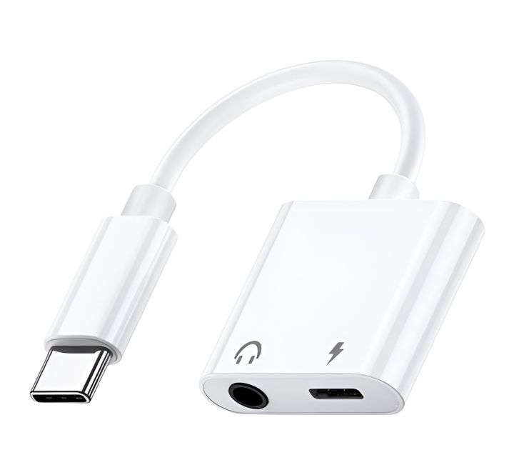 Hoco 2 in 1 Type C to 3.5mm Earphone Audio & Charger Splitter