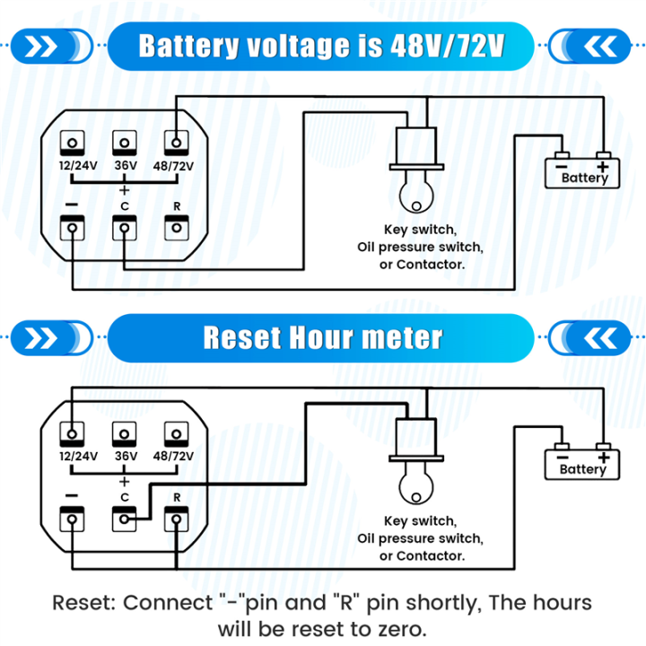 12V/24V/36V/48V/72V%20LED%20Digital%20Battery%20Status%20Charge%20Indicator%20with%20Hour%20Meter%20Gauge%20Black%20-%20Image%203