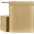 Wenefang bubble wrap 50 Pcs Natural Brown Bubble Mailers Kraft Paper Cushion Padded Envelopes Shipping Bags with Peel and Seal for Mailing. 