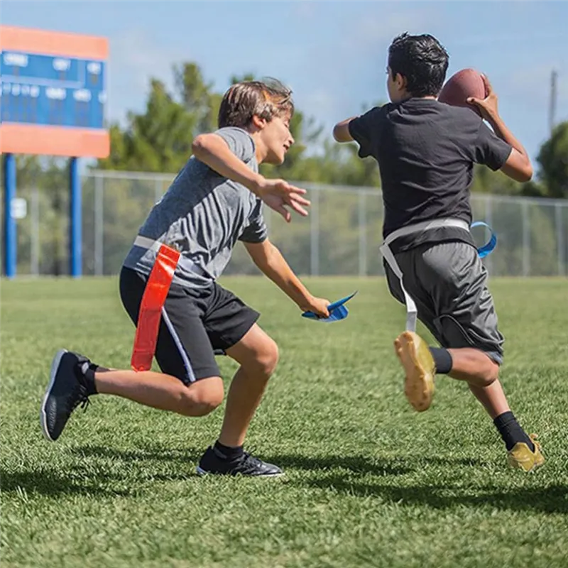 Spardar Flag Football Set With 42 Football Flags, 14 Players Adjustable Flag Football Belts With Size 3 Football, 4 Practice Cones, Pump And Bag, Perfect For Youth And Adults Capture