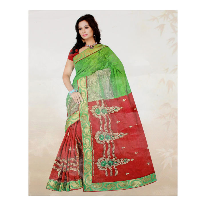 Red Cotton Tulsi Nagma Saree For Women - 008