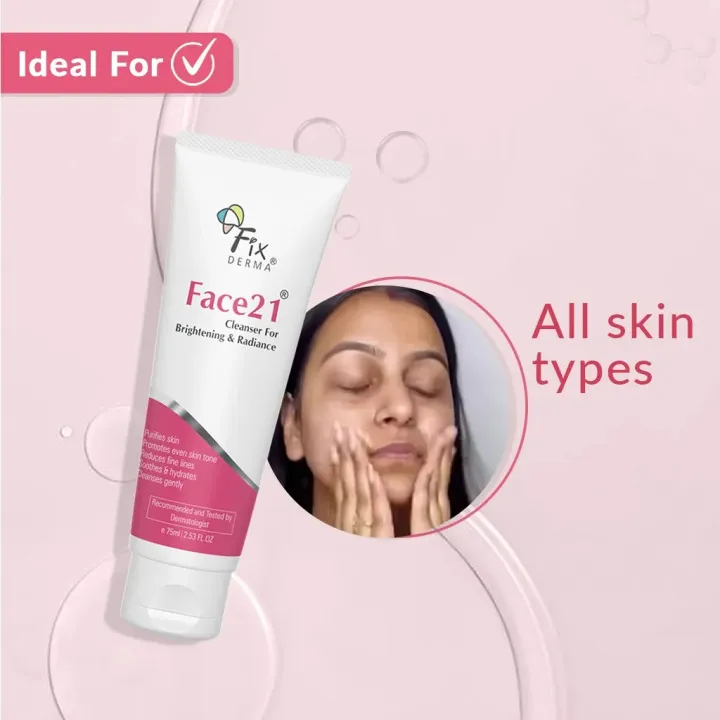 Fix%20Derma%20Face%2021%20Cleanser%2075%20ml%20%7C%20Facewash%20for%20Brightening%20&%20Radiance%20%7C%20Reduce%20Fine%20Lines%20-%20Image%203