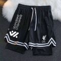 2324 Real Madrid Shorts Barcelona Football Same Style Summer Quick-Dry Breathable Sports Training Pants Loose Double-Layer with Inner Lining. 