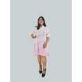 Pink Printed Chicken V-Neck Quarter Sleeve Printed Dress For Plus Size Women. 