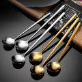 Kitchen accessories Long Handled 304 Stainless Steel Coffee Spoon Ice Cream Dessert Tea Stirring Spoon Dessert Spoon Kitchen Accessories Bar Tools Demoo. 