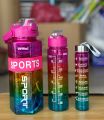 3in1 Hexagonal Motivational Sports Bottle, Portable  Pvc Water Bottle Outdoor Camping Sports Bottle. 