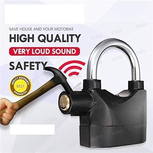 Universal Anti-Theft Padlock with 110dB Siren Alarm - Best-Selling Waterproof Lock for Bike, Motorcycle, Door - Black