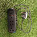 3Pin  Multiplug 6000 Watt, Heavy Duty Multi-Plug Power socket  with 5Meter wire   For Heaters, Kettle and other high voltage uses - Black. 