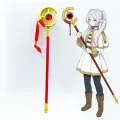 Sousou No Frieren - Beyond Journey's End Anime Frieren's Metal Staff With Stand Collectible Item And For Gift. 