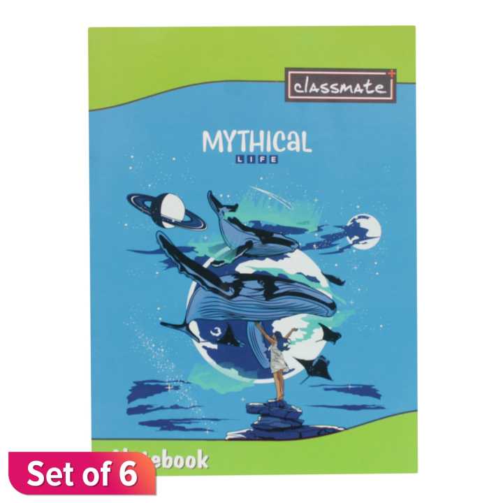Classmate Notebook - Mythical Life Printed (XL Size) Set Of 6