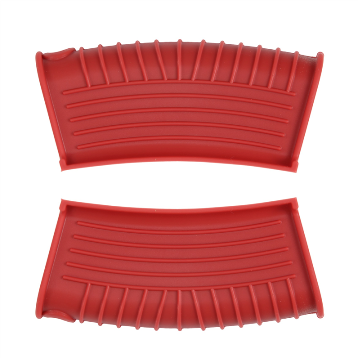 Thickened Silicone Pan Handle Cover Insulation Cover Pan Ear Clip Cast Iron Pan Frying Pan Wok Handle Holder,Red,2PCS