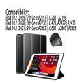 New iPad 10.2 inch Smart Case with Pencil Holder - (9th/8th/7th Gen) Trifold Stand with Shockproof - Black. 