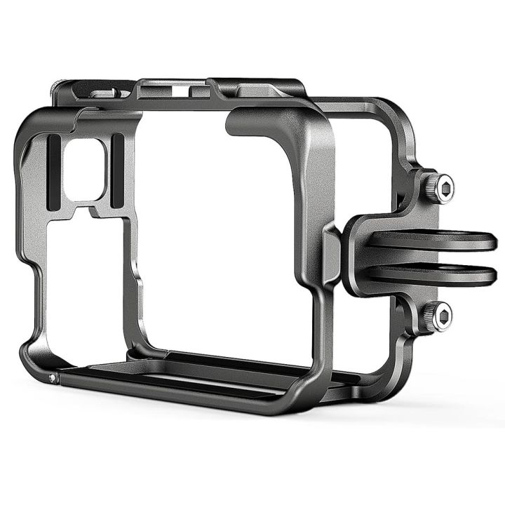AMagisn Insta 360 Ace/Ace Pro Cage Camera Cage Aluminum Alloy with Dual Cold Shoe Mounts & Sports Camera Adapter Metal Protective Frame