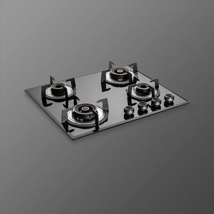 KAFF%204%20Burner%20Built-In-Hobs%20%7C%20Alton%20ALNF%20604%20%7C%2060cm%20%7C%20Auto%20Electric%20Ignition%20%7C%20Black%20Tempered%20Glass%20(8%20mm%20Thick)%20%7C%20Designer%20Anti%20Slip%20Metal%20Knob%20-%20Image%202