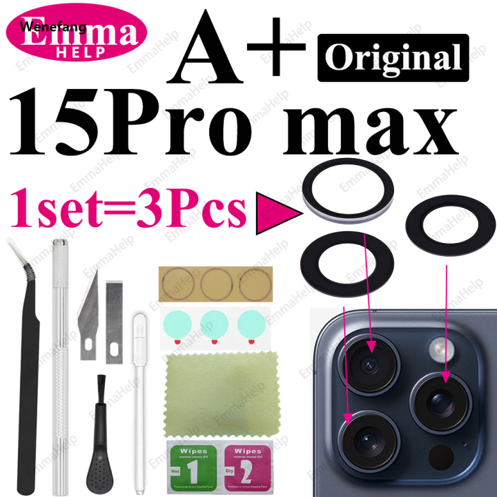 Wenefang%201set%20Original%20Back%20Camera%20Glass%20Lens%20for%20iPhone%2014%2011%2012%2013%20Profesional%20Pro%20Max%2015%20Plus%20mini%20with%20Adhesive%20Repair%20Tools%20Cleaning%20-%20Image%204