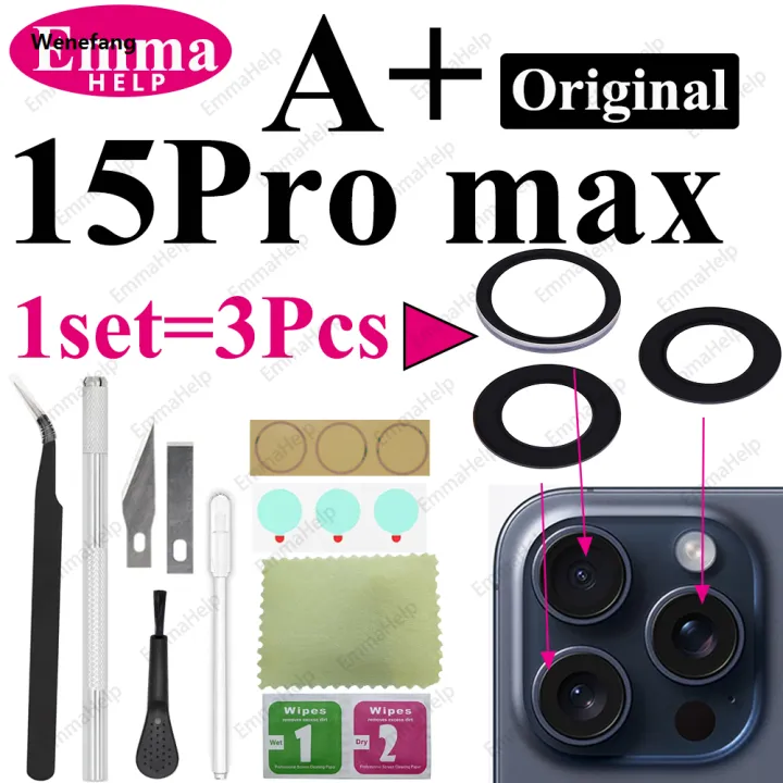 Wenefang%201set%20Original%20Back%20Camera%20Glass%20Lens%20for%20iPhone%2014%2011%2012%2013%20Profesional%20Pro%20Max%2015%20Plus%20mini%20with%20Adhesive%20Repair%20Tools%20Cleaning%20-%20Image%204