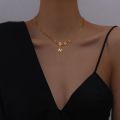 【Trendy designs】Simple Retro Sense K Gold MORE Necklace Women's Instagram Style Cold Style Collarbone Necklace Chain. 