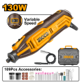 INGCO Multipurpose Mini Die Grinder Rotary 130W Tool Kit With 109 Pcs Accessory. 