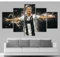 5 Piece Panel Wooden Back Frame Cristiano Ronaldo Canvas By Shreeniti. 