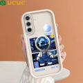 UCUC for Samsung A36 5G Back Cover Oil Painting Astronaut Ladder Camera Soft Rubber Protection Phone Case. 